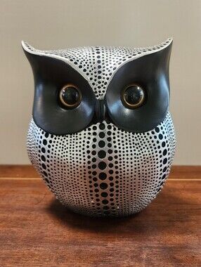 Sweet Silver And Black Owl Decor